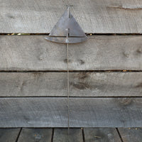 Thumbnail for Raw Steel Sailboat Yard Stake - Summer Garden Art Marker - Metal Sailing Boat Lawn Decor