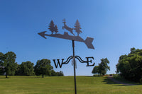 Thumbnail for Leaping Whitetail Deer Weather Vane - Weathervane for Barn or Home - Large Weathervane - Wilderness Scene Barn Decor - Farmhouse Rustic Decor - Homestead - USA Made