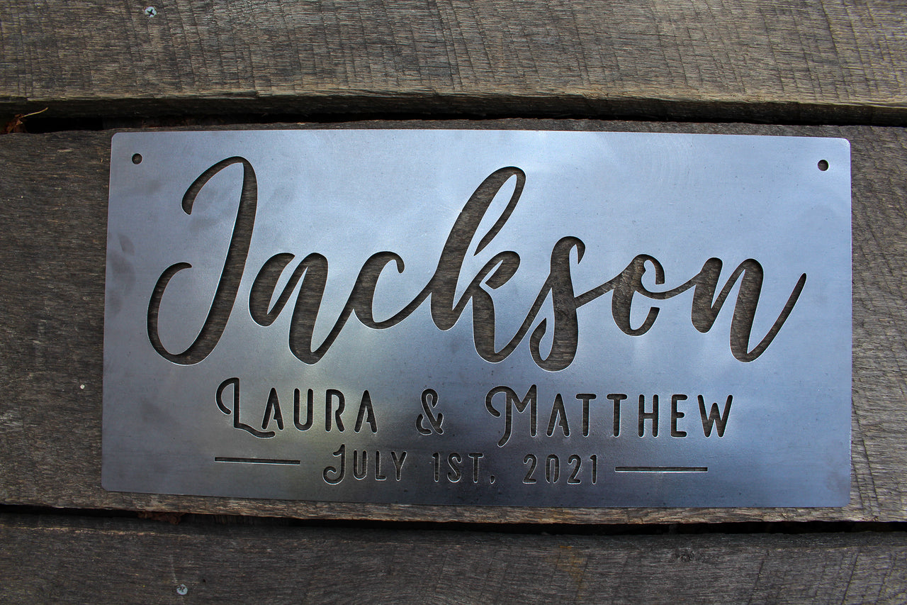 Personalized Wedding Gift - Custom Name and Date Sign - Wedding Display