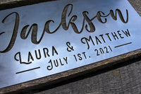 Thumbnail for Personalized Wedding Gift - Custom Name and Date Sign - Wedding Display