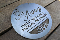 Thumbnail for Go Away Porch Sign - Front Door Hanger - Metal Door Sign