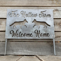 Thumbnail for Welcome Planter Sign - Personalized Farm House Address with Stakes - Metal Front Yard Decor with Stakes