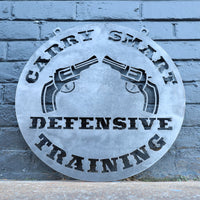 Thumbnail for Personalized Hanging Metal Gun Sign - Pistol, Rifle, Firearms Defensive Safety Training - Father's Day 2021