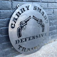 Thumbnail for Personalized Hanging Metal Gun Sign - Pistol, Rifle, Firearms Defensive Safety Training - Father's Day 2021