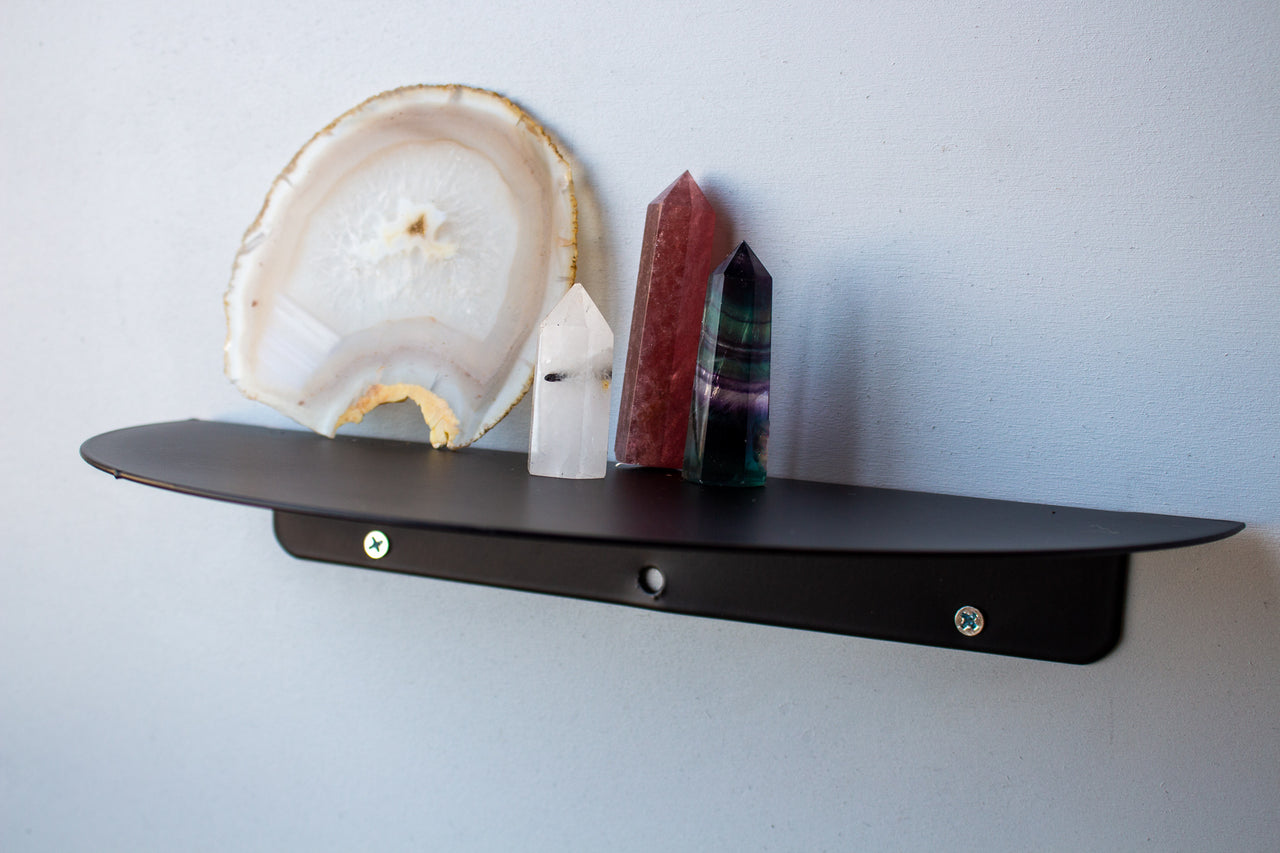 Round Metal Floating Shelf - Modern Metal Wall Shelf - Minimalist Home Decor