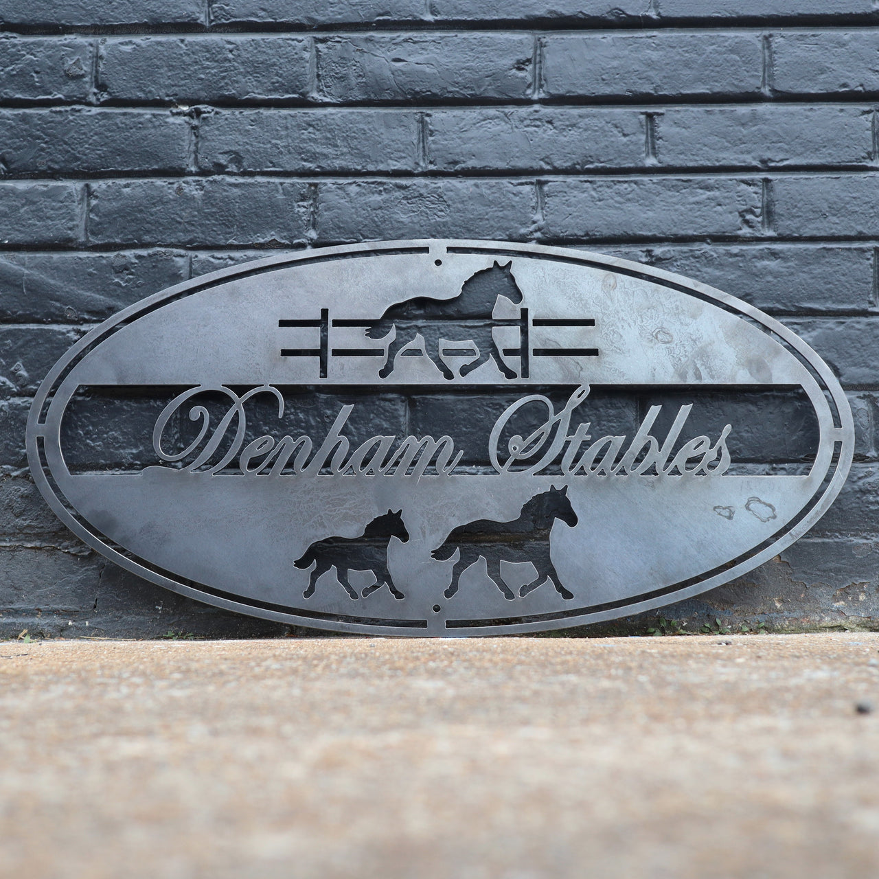 Personalized Metal Horse Stables Sign - Equestrian - Country Wall Art ...