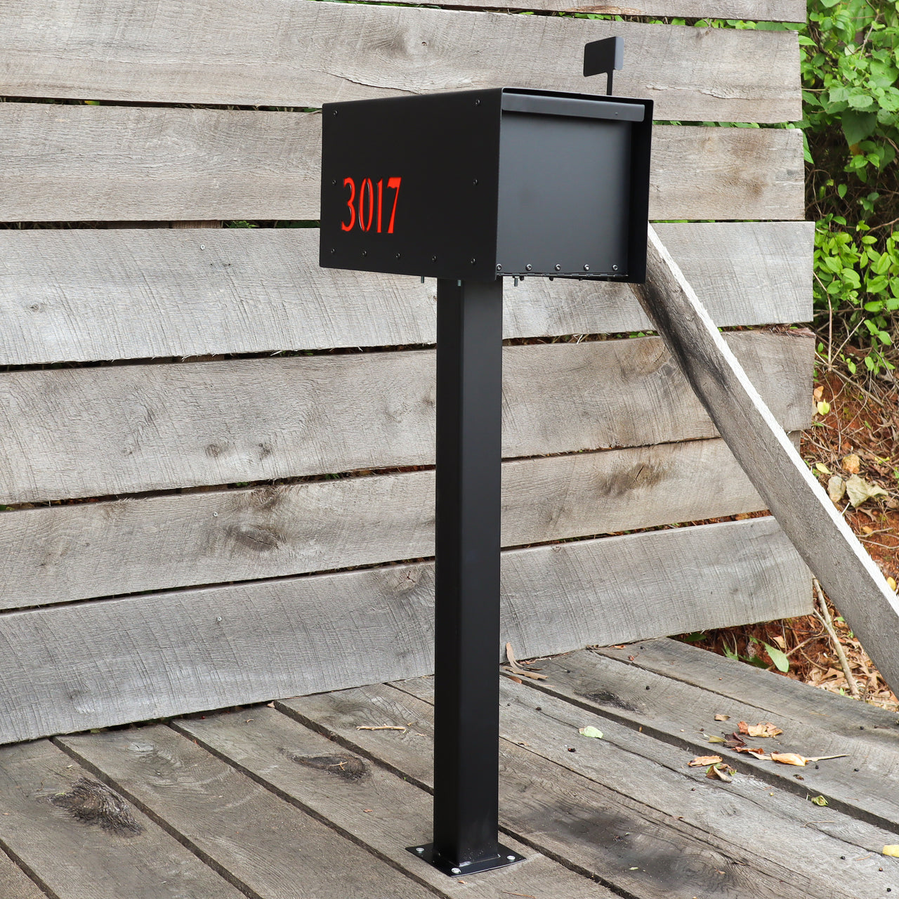 Modern Steel Mailbox - Metal Address Mail Box with Personalized Numbers - Letter Box Post