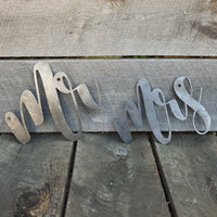 Thumbnail for Mr and Mrs Wedding Chair Signs - Metal Chair Back Decorations - Bride and Groom Decor