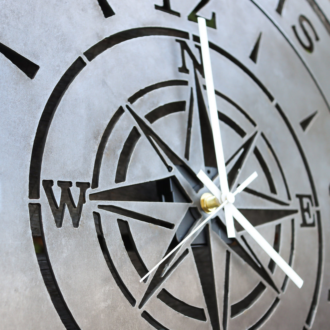 Personalized Compass Wedding Metal Clock - Rustic Nautical Home Decor  - 24" Diameter Established Date Wall Art