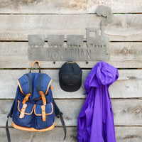 Thumbnail for Kids Train Coat Rack - Back to School Personalized Hanger Hooks - Wall Mount Organization Decor