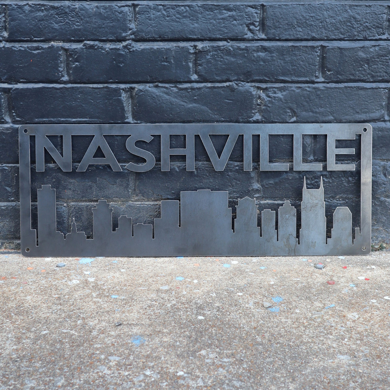Personalized Metal Nashville Skyline Sign - Nashville, Tennessee Wall Art - Music City Skyline Personalized Home Decor
