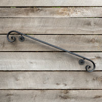 Thumbnail for Custom Length Metal Handrail with Scroll End - Wall Mount Grab Rail - Victorian Stair Rail