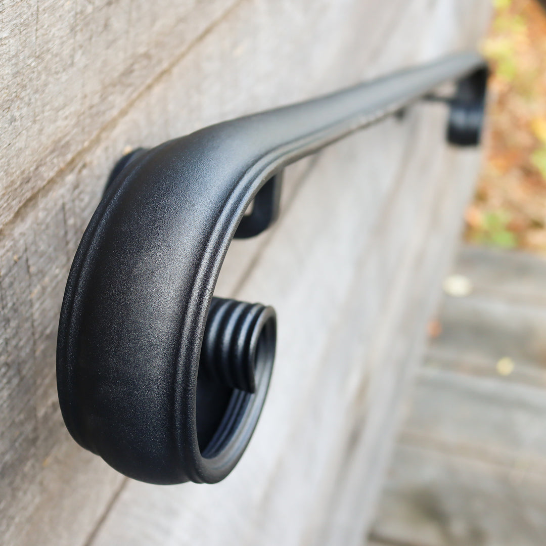 Textured Grab Rails Decorative Wall-Mounted Handrail for 3–5 Steps | Textured Black Metal ...