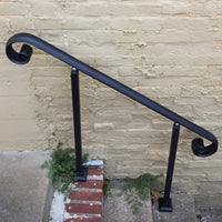 Thumbnail for Custom Length Adjustable Metal Handrail with Scroll End - Make A Rail Grab Rail - Victorian Stair Decor