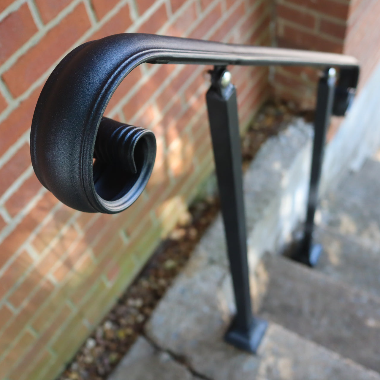 Custom Length Adjustable Metal Handrail with Scroll End - Make A Rail Grab Rail - Victorian Stair Decor