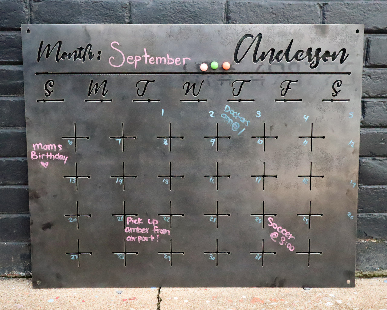 Raw Steel Magnetic Monthly Calendar - Personalized Family Command Cent –  Maker Table
