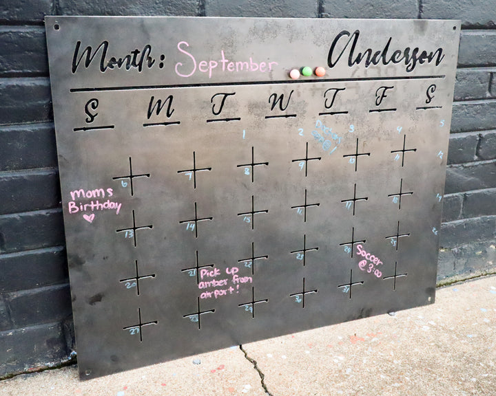 Office & Business Decor Metal Monthly Calendar