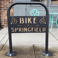 Thumbnail for Classic Personalized Bike Rack - 1 Loop Bicycle Stand - Downtown City Installation