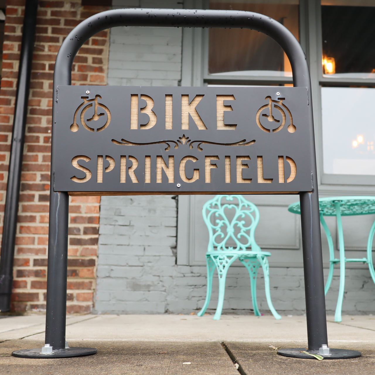 Classic Personalized Bike Rack - 1 Loop Bicycle Stand - Downtown City Installation