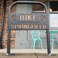 Thumbnail for Classic Personalized Bike Rack - 1 Loop Bicycle Stand - Downtown City Installation