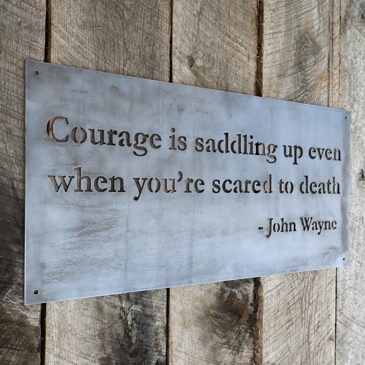 John Wayne Courage Sign - Cowboy Western Wall Art - Man Cave Workshop Garage Decor
