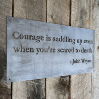 Thumbnail for John Wayne Courage Sign - Cowboy Western Wall Art - Man Cave Workshop Garage Decor