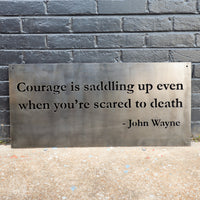 Thumbnail for John Wayne Courage Sign - Cowboy Western Wall Art - Man Cave Workshop Garage Decor