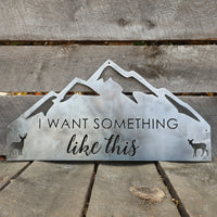 Thumbnail for Metal Rustic Mountain Sign - Romantic Wilderness Home Wall Art - Cabin Wedding Decor