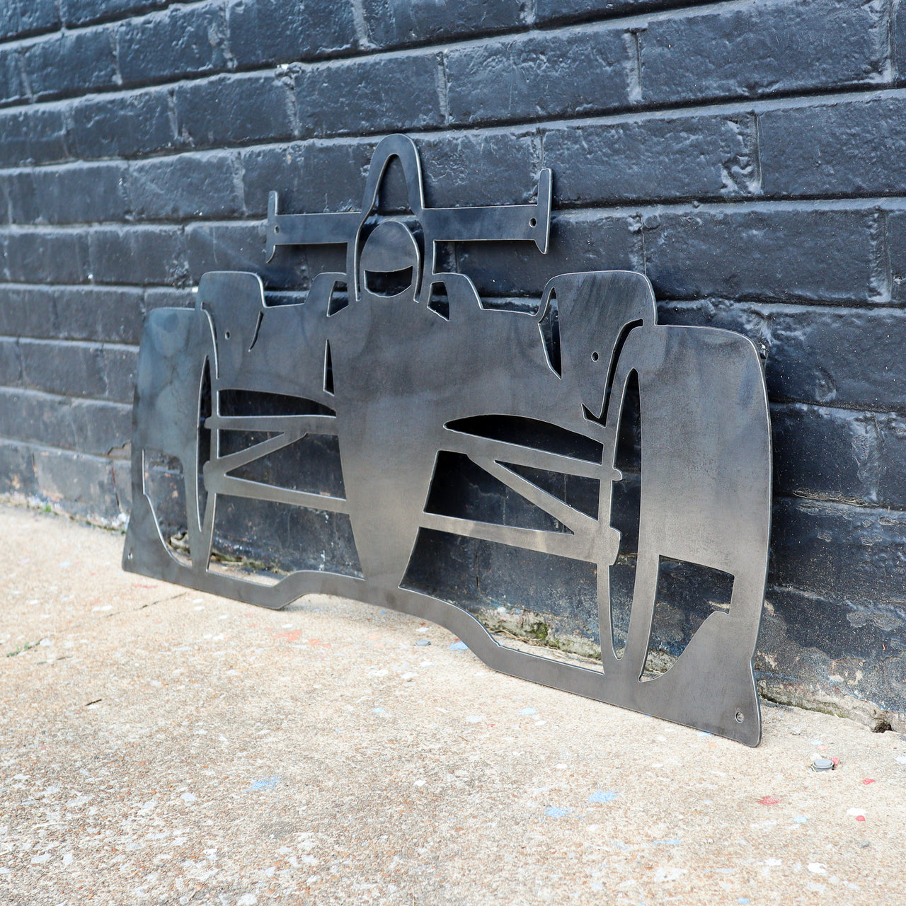 Indy Race Car Metal Sign - Formula Racing Nursery Kids Room Wall Art - Man Cave Workshop Garage Decor