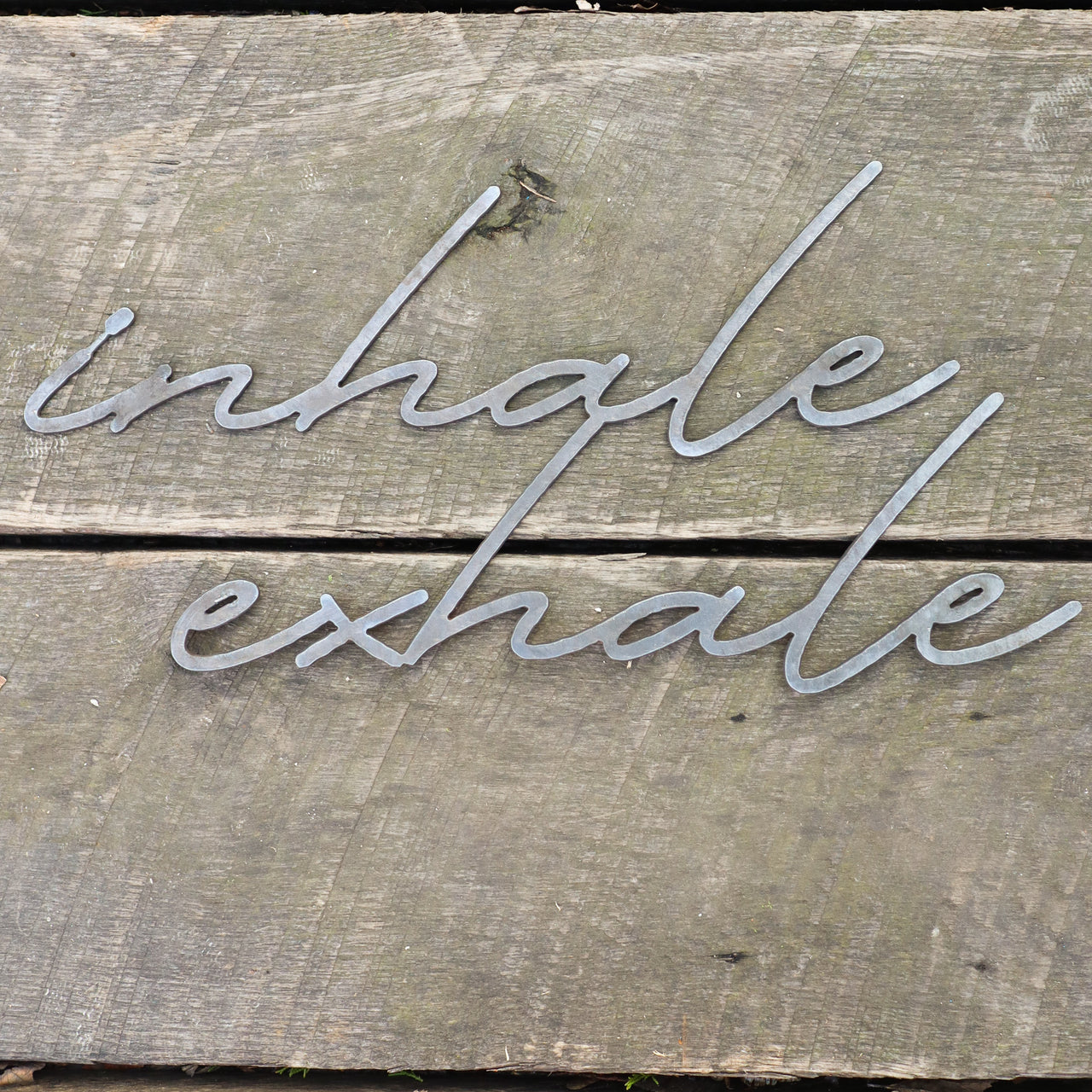 Inhale Exhale Meditation Sign - Yoga Studio, Home Gym, Bedroom, Bathroom Metal Decor