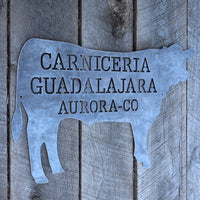 Thumbnail for Personalized Metal Beef BBQ Sign - Kitchen Cow Decor - Butcher Shop, Steer Wall Art