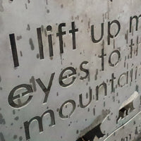 Thumbnail for I lift up my Eyes to the Mountains and Bears Metal Sign - Inspirational Bible Quote Wall Art - Rustic Religious Home Decor