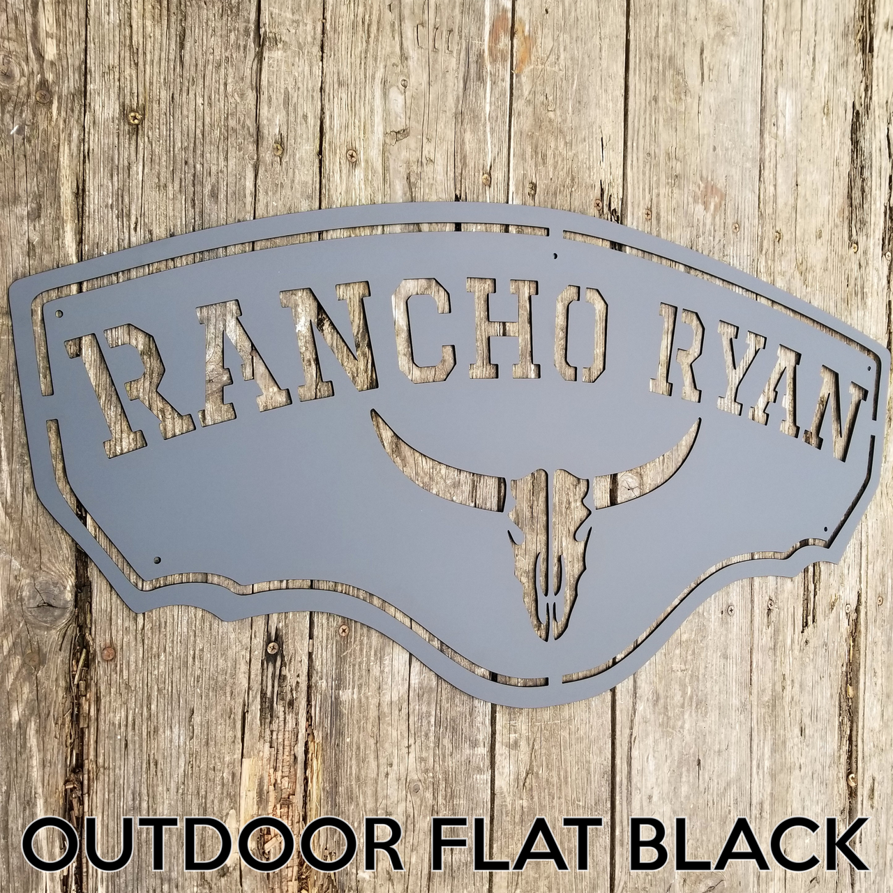 Longhorn Ranch Metal Sign - Personalized Cowboy Western Decor - Texas Saloon Wall Art