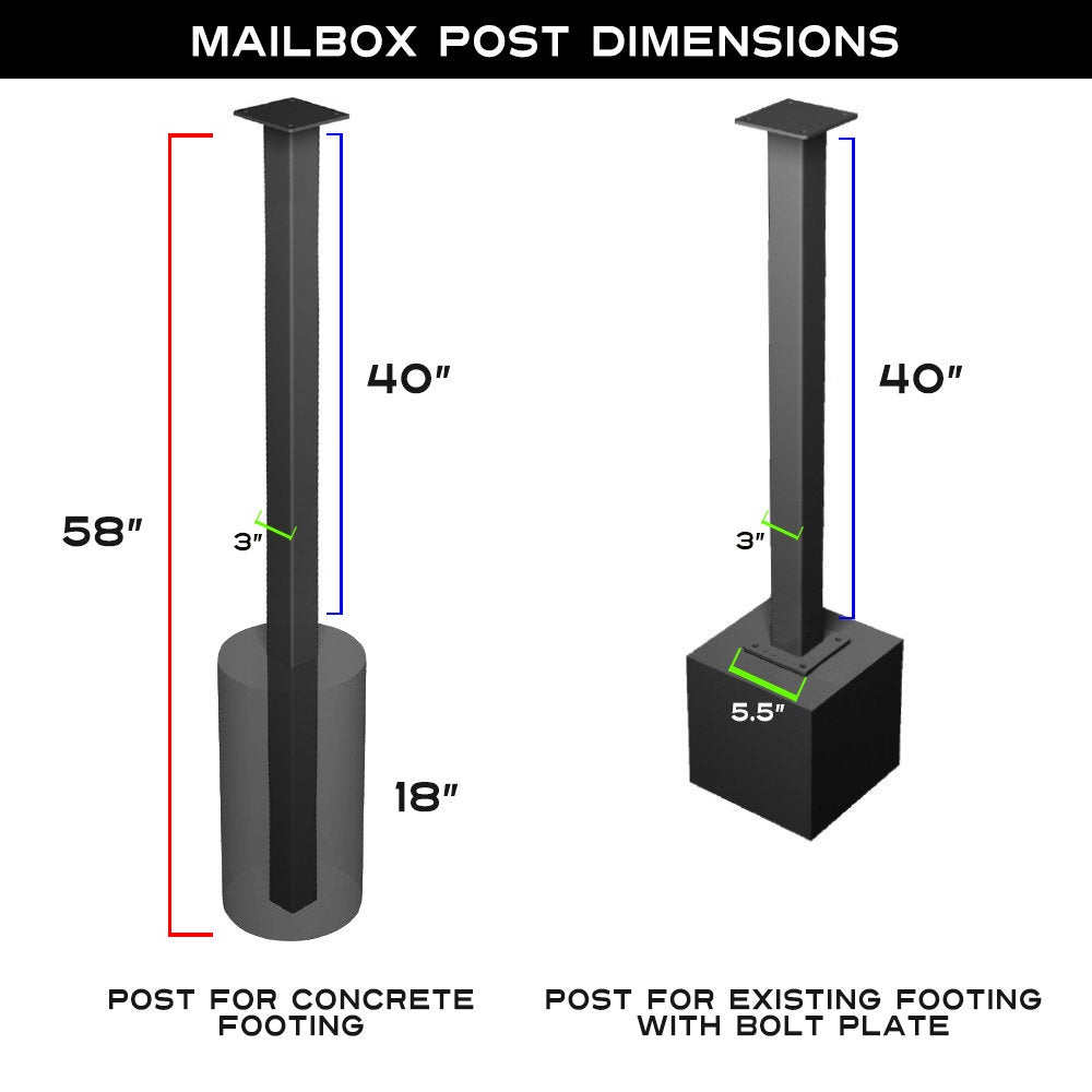 Minimalist Steel Mailbox - Metal Address Mail Box - Letter Box Post