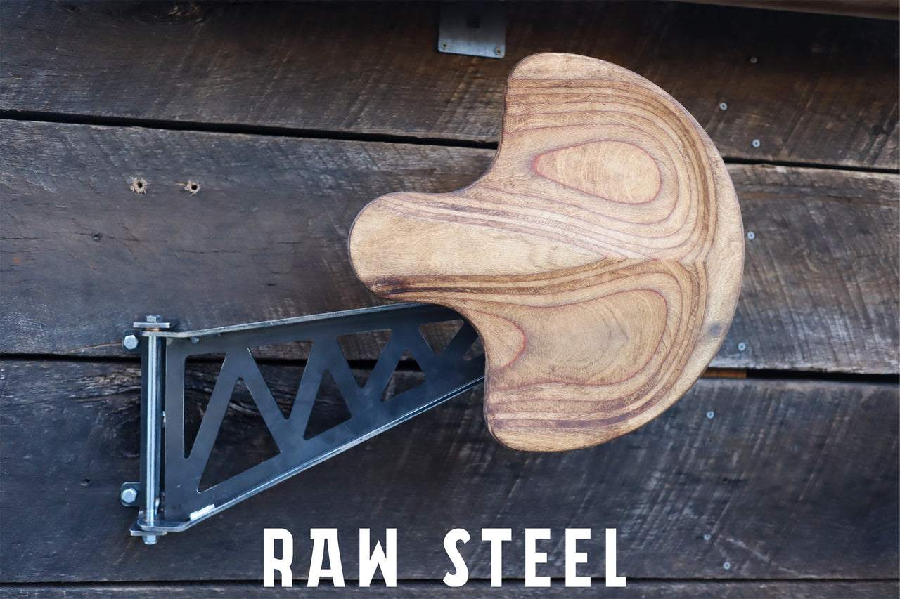 Metal Swing Away Bar Stool With Wooden Seat  - 12.5" Swing Arm - Personalized Monogram Design