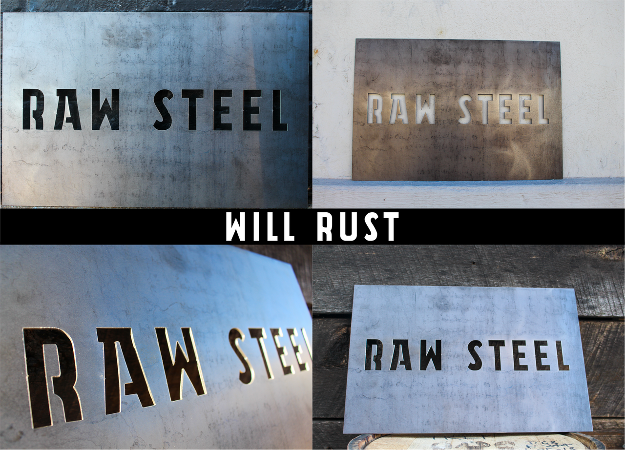 2 Inch Metal Numbers and Letters- Rusty or Natural Steel Finish