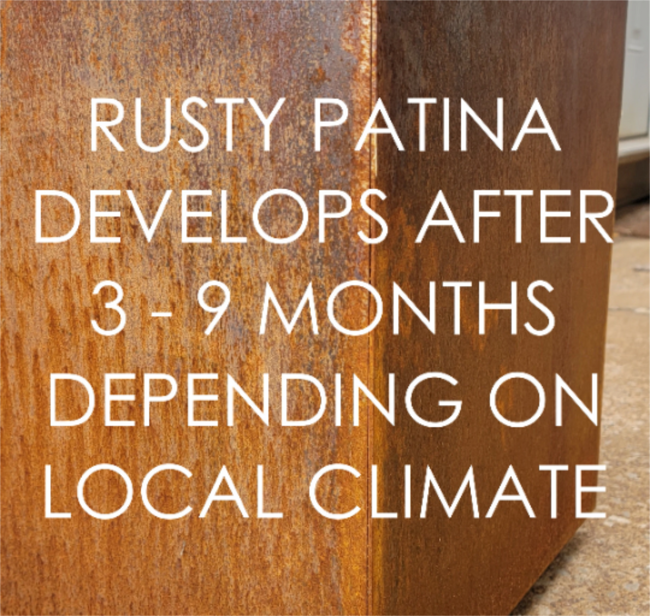 Metal Trough Planter - 48" x 24" x 18" Giant Rectangular Planter - Perennial Planter Pot - Raw Steel Will Develop Natural Rust Patina - Minimalist