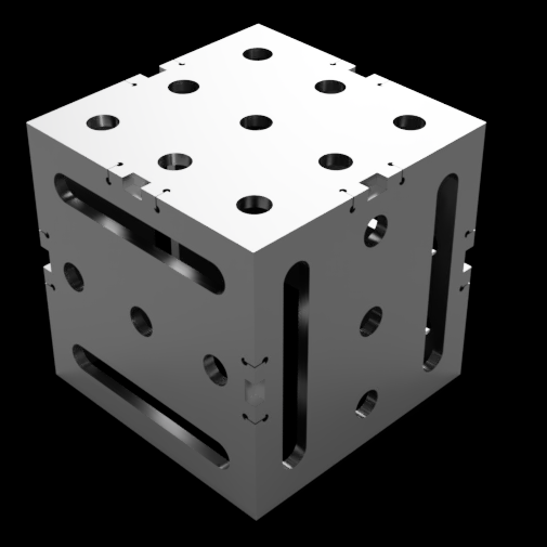 UMT/GMT Slotted Maker Block, view 1 – handmade laser cut metal by Maker Table