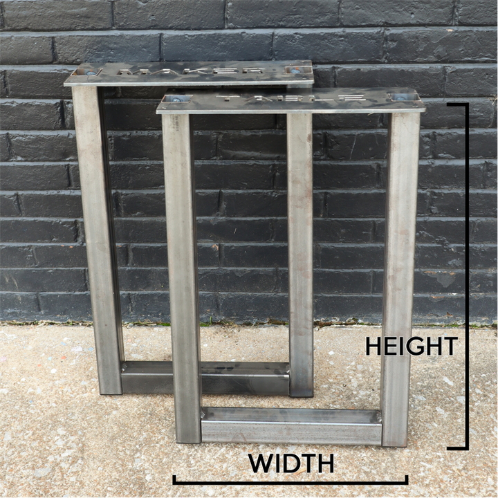 Metal Table Legs (2 PC Set) - 2 INCH, Steel Table Base, DIY, Loft Style, Modern, Minimalist