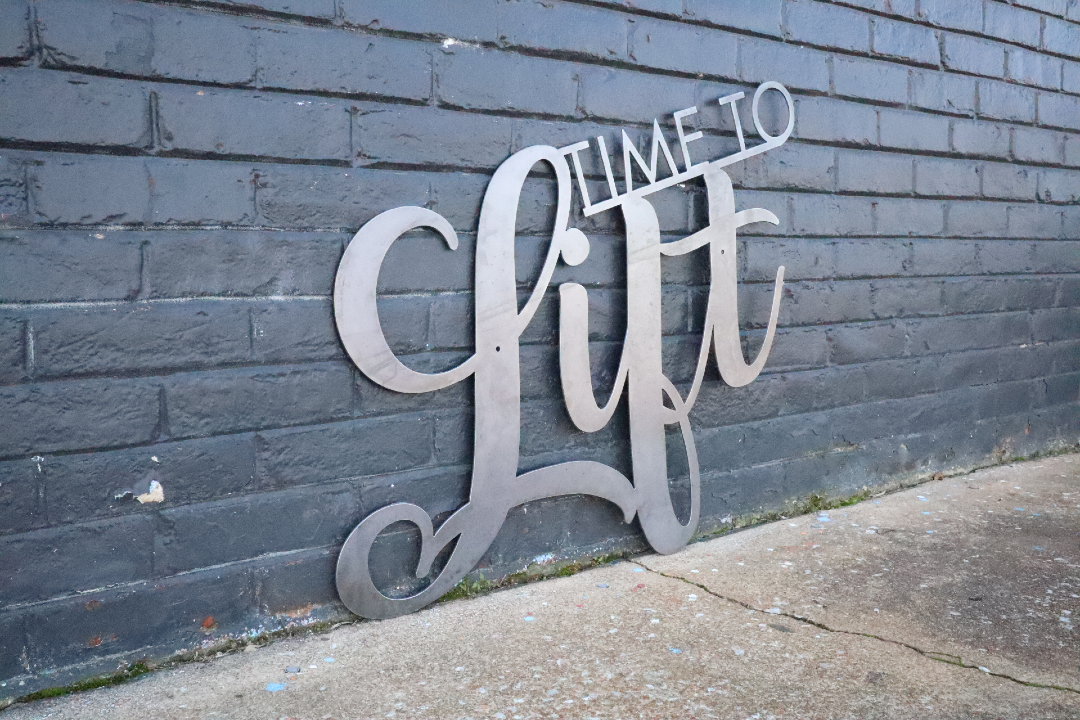 Time to Lift, Home Gym Sign, Workout Sign - Metal Wall Art