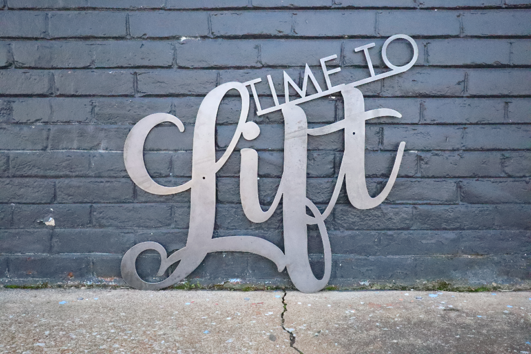 Time to Lift, Home Gym Sign, Workout Sign - Metal Wall Art