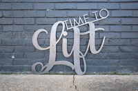 Thumbnail for Time to Lift, Home Gym Sign, Workout Sign - Metal Wall Art