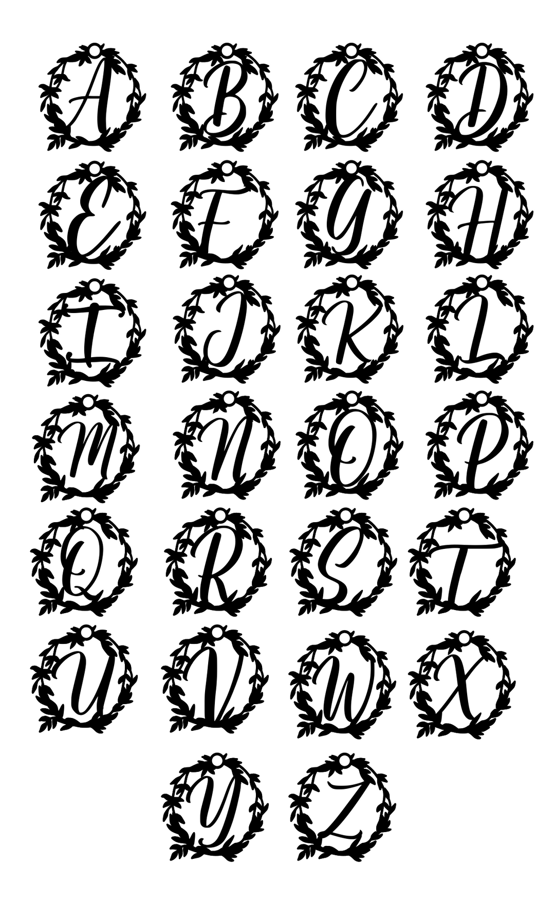 Personalized Cursive Monogram Christmas Ornament - Rustic interior Decor