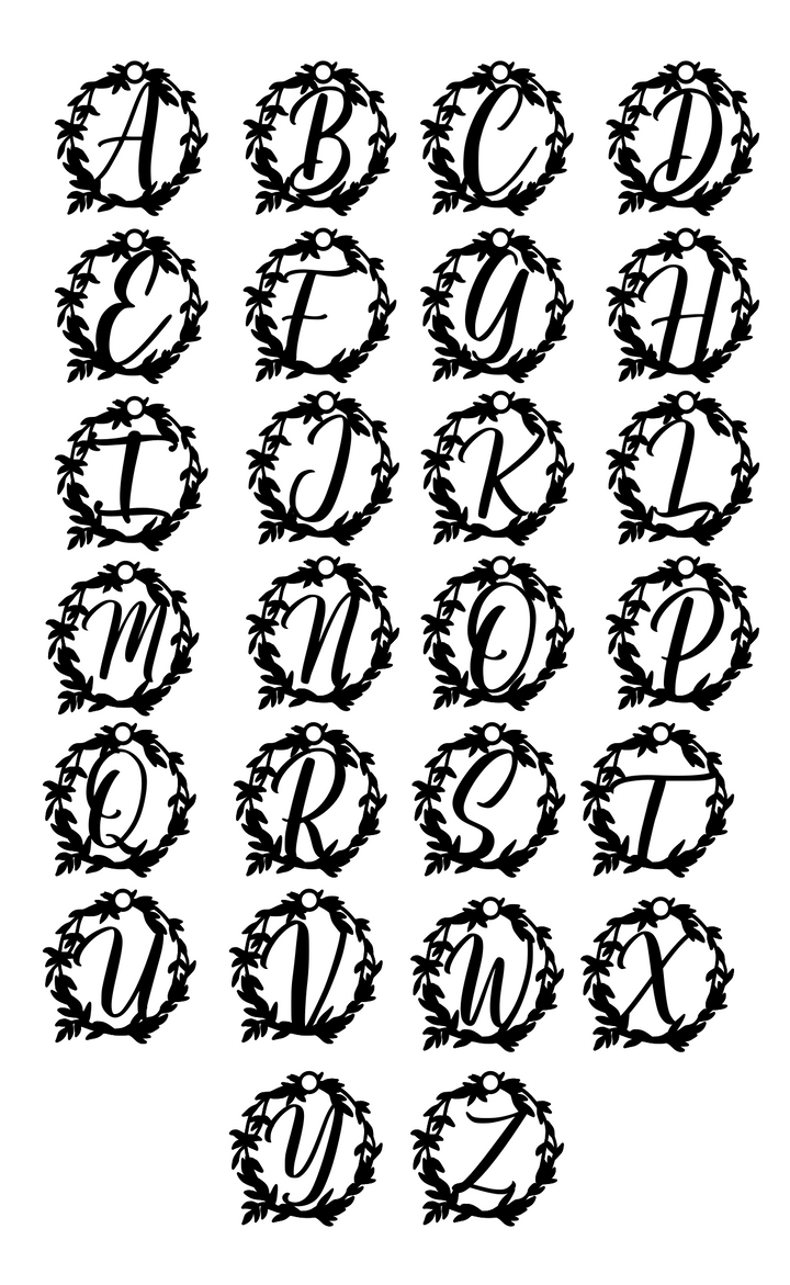 Personalized Cursive Monogram Christmas Ornament - Rustic interior Decor