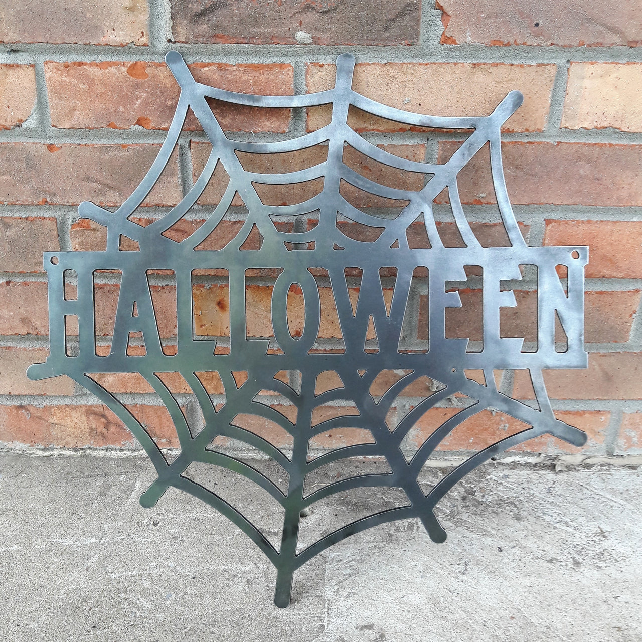 HALLOWEEN Spider Web - Halloween Decorations, Door Hanger, Wall Decor - Custom Metal Sign