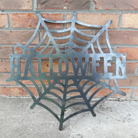 Thumbnail for HALLOWEEN Spider Web - Halloween Decorations, Door Hanger, Wall Decor - Custom Metal Sign