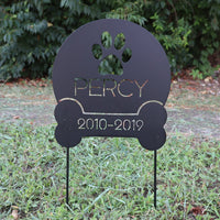 Thumbnail for Personalized Dog Memorial Garden Stake - Metal Gardening Decor, Dedication Memorial Yard Art Marker