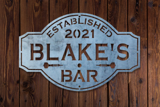 Vintage Metal Bar Sign - Tap, Lounge Established Wall Decor - Hops, Beer Mugs, Darts, Sparrows