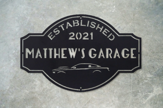 Custom Metal Garage Sign - Personalized Car Shop Decor - Rustic Wall Art - Man Cave -  Car Detailing - Work Shop - Free Shipping - Andy's Garage