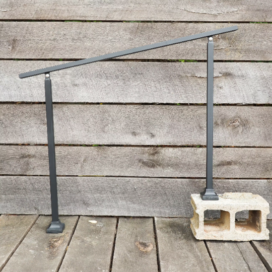 Adjustable Metal Handrail with Rustic Design - Make A Rail Grab Rail - Farmhouse Stair Decor